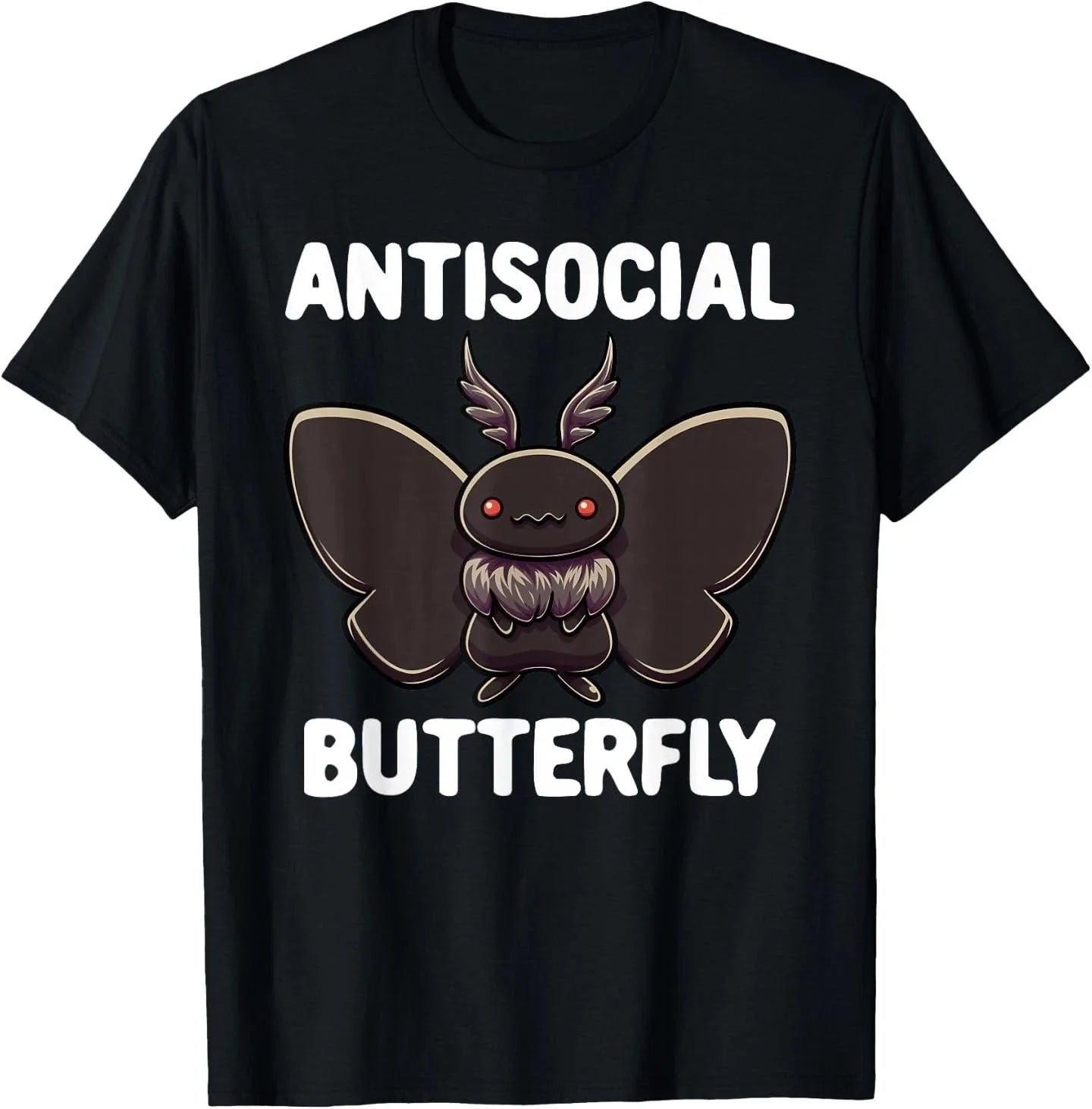Mothman Shirt Antisocial Butterfly Introvert Cryptid T-Shirt Unisex T-shirt, Sweatshirt, Hoodie, Long Sleeve Tee - T-Shirt, Sweatshirt, Hoodie