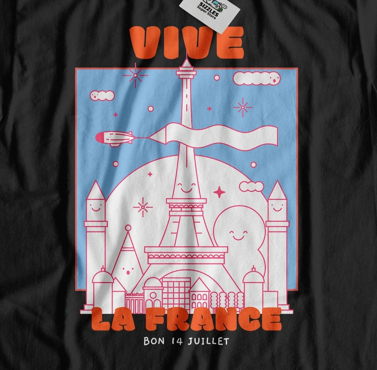 Vive La France Bon 14 Juillet! Unisex Cute Bastille Day T-Shirt & French Holiday Unisex T-shirt, Sweatshirt, Hoodie, Long Sleeve Tee - T-Shirt, Sweatshirt, Hoodie