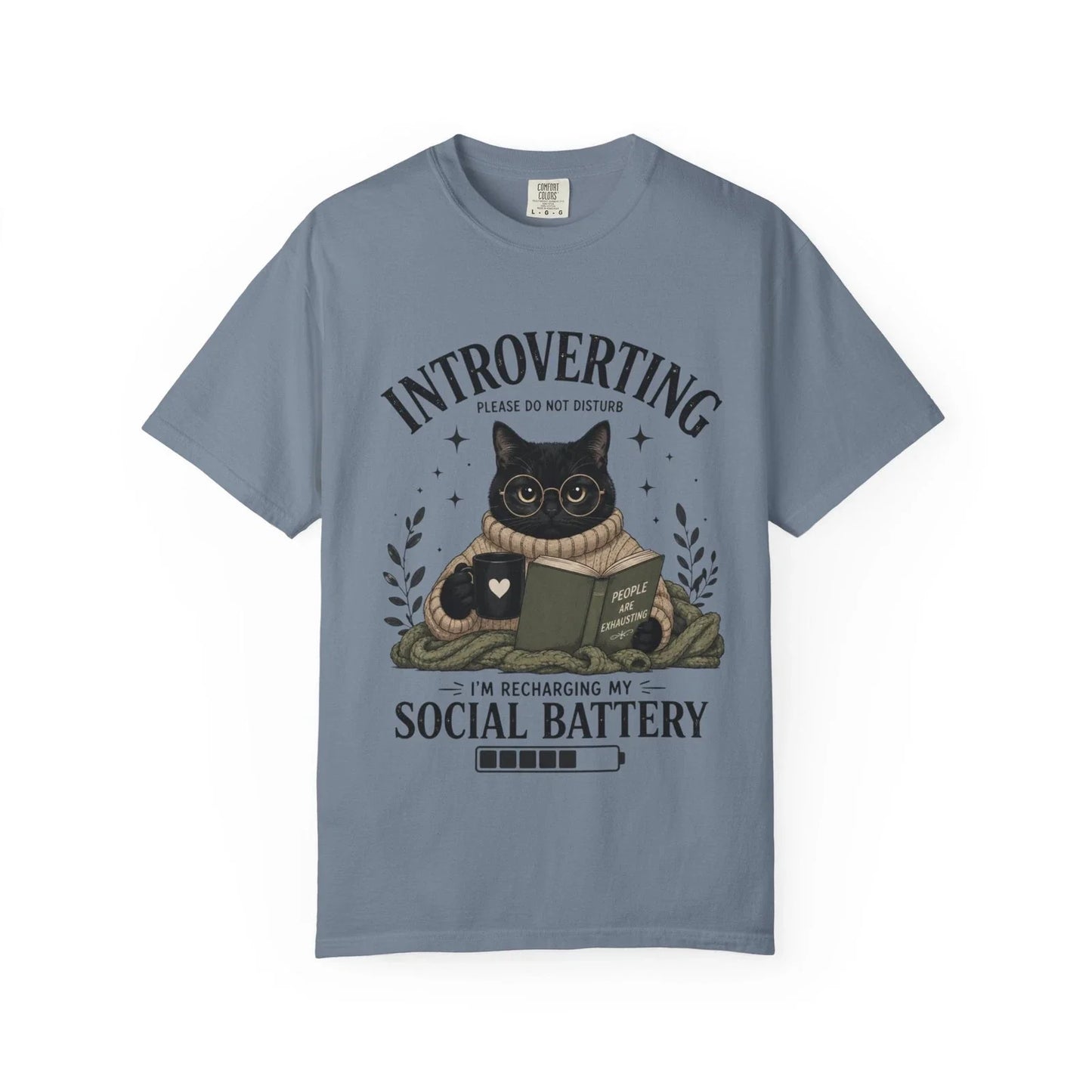 Introverting Cat Shirt Funny Introvert T Shirt Social Battery Reader Tee Gift Unisex T-shirt, Sweatshirt, Hoodie, Long Sleeve Tee - T-Shirt, Sweatshirt, Hoodie