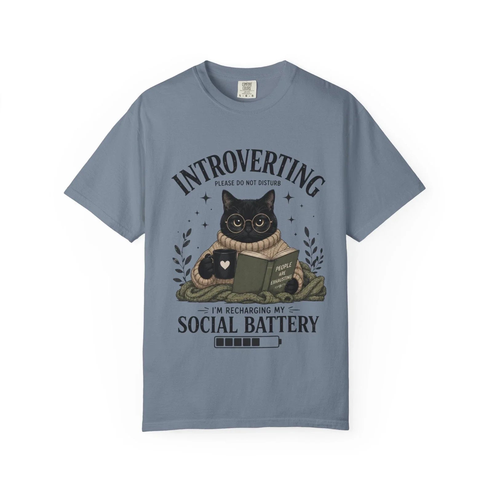 Introverting Cat Shirt Funny Introvert T Shirt Social Battery Reader Tee Gift Unisex T-shirt, Sweatshirt, Hoodie, Long Sleeve Tee - T-Shirt, Sweatshirt, Hoodie