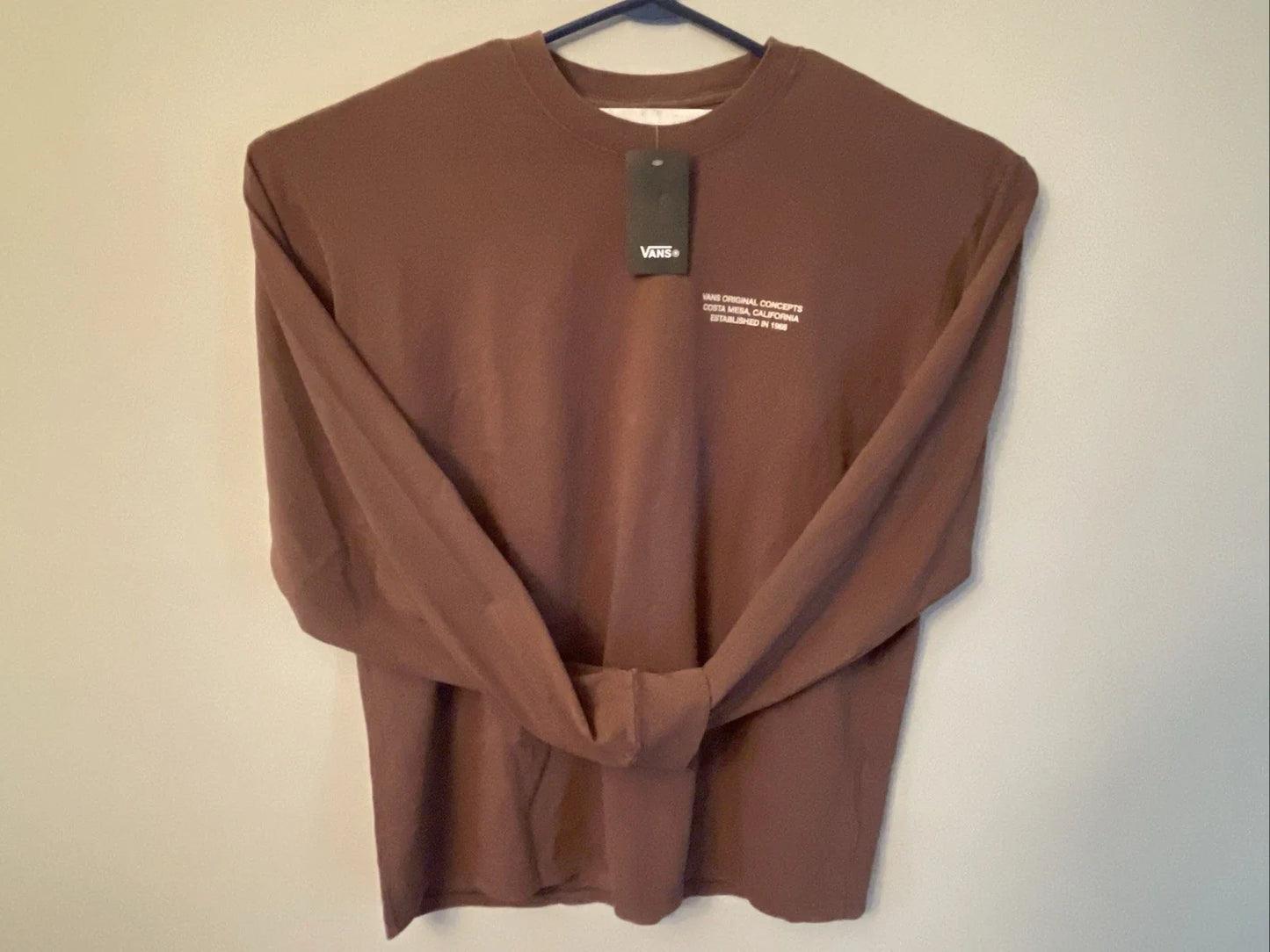 VANS Original Concepts Long Sleeve T-Shirt Brown/White Men's Size XL NEW Unisex T-shirt, Sweatshirt, Hoodie, Long Sleeve Tee - T-Shirt, Sweatshirt, Hoodie