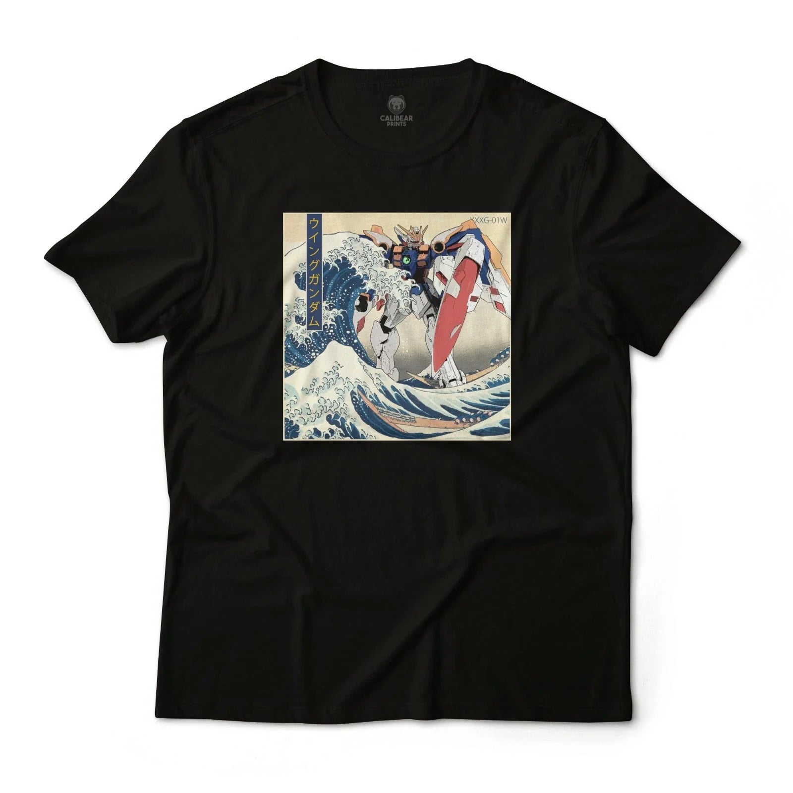 Amazing Mobile Suit Gundam Wing in Great Wave Off Kanagawa Anime Graphic Art Tee Unisex T-shirt, Sweatshirt, Hoodie, Long Sleeve Tee - T-Shirt, Sweatshirt, Hoodie