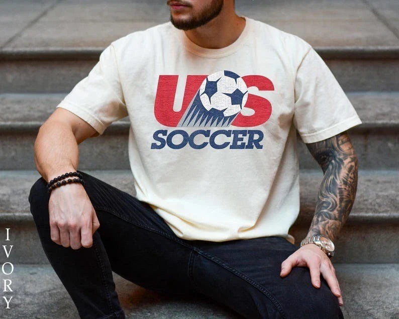 USA Soccer Retro Shirt, USA Soccer Vintage Shirt, United States Football Tee Unisex T-shirt, Sweatshirt, Hoodie, Long Sleeve Tee - T-Shirt, Sweatshirt, Hoodie