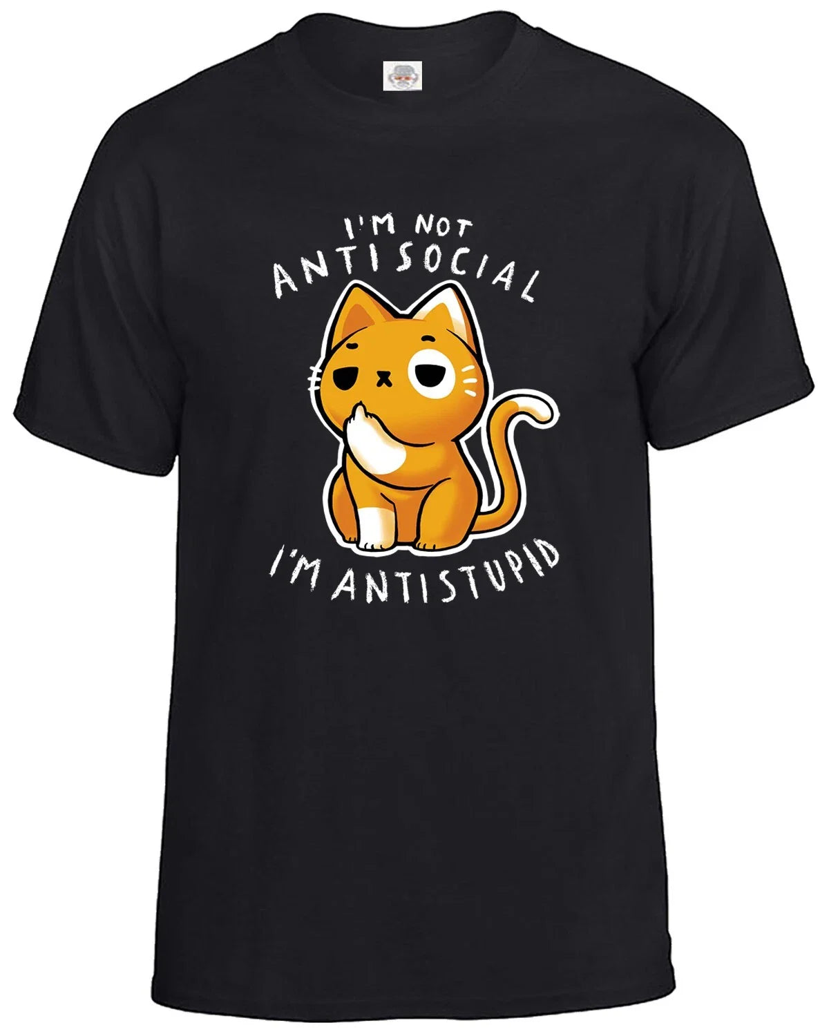I'm Not Antisocial I'm Antistupid T-Shirt Men's Funny Sarcastic Cute Cat Tee Top Unisex T-shirt, Sweatshirt, Hoodie, Long Sleeve Tee - T-Shirt, Sweatshirt, Hoodie