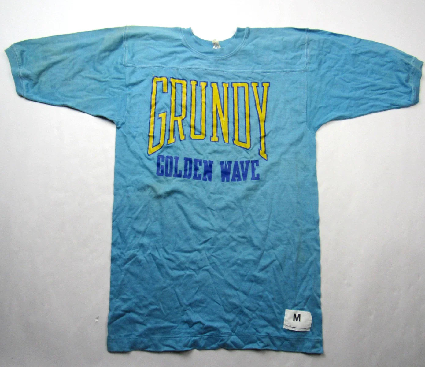 Vtg 80s Grundy Golden Wave Virginia HS Jersey Style T-Shirt Sz M 50/50 USA Made Unisex T-shirt, Sweatshirt, Hoodie, Long Sleeve Tee - T-Shirt, Sweatshirt, Hoodie