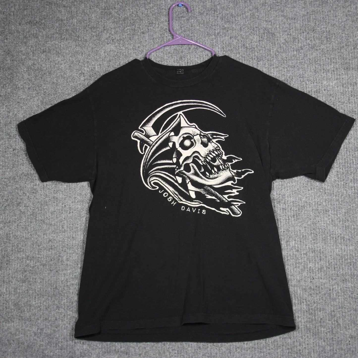 Y2K Josh Davis T Shirt Mens XL Grunge Goth Skull Reaper Retro Skater Streetwear Unisex T-shirt, Sweatshirt, Hoodie, Long Sleeve Tee - T-Shirt, Sweatshirt, Hoodie