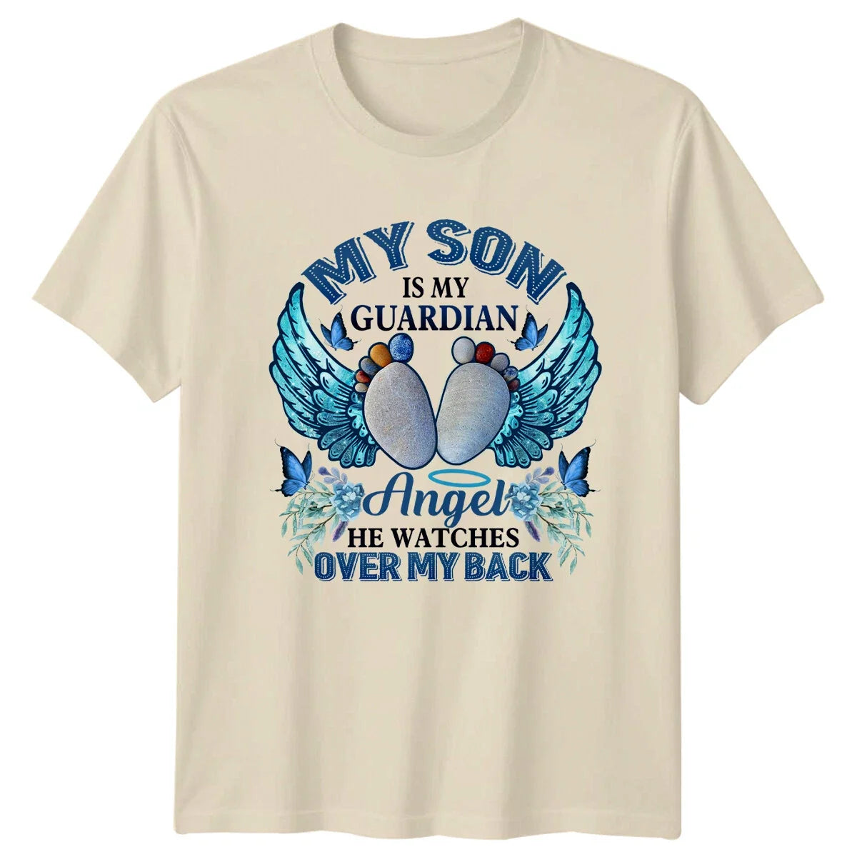 My Son Is My Guardian Angel He Watches Over My Back Memorial T-Shirt Unisex T-shirt, Sweatshirt, Hoodie, Long Sleeve Tee - T-Shirt, Sweatshirt, Hoodie