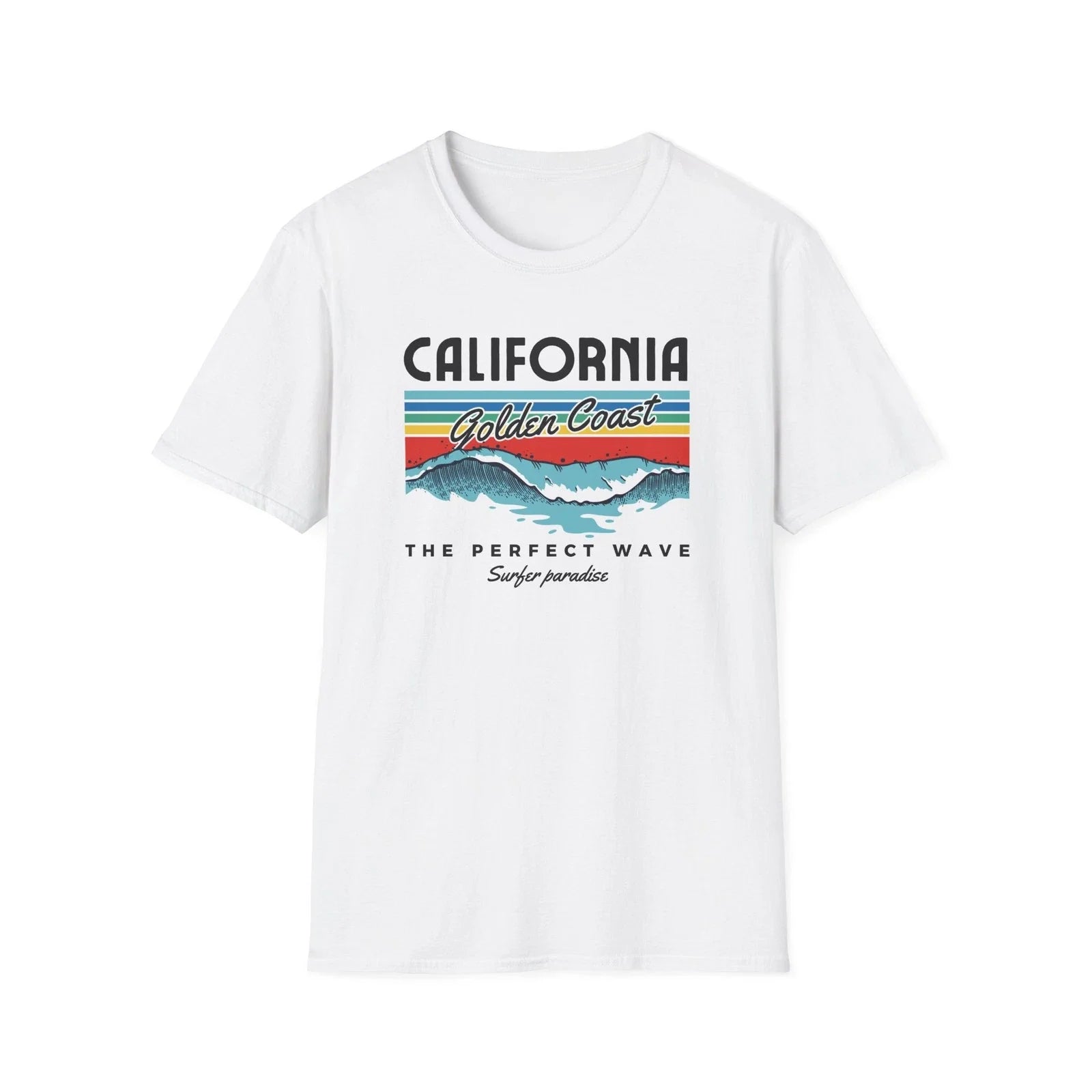 California Golden Coast Unisex Softstyle T-Shirt | Beach Vibes, Summer, surfer Unisex T-shirt, Sweatshirt, Hoodie, Long Sleeve Tee - T-Shirt, Sweatshirt, Hoodie