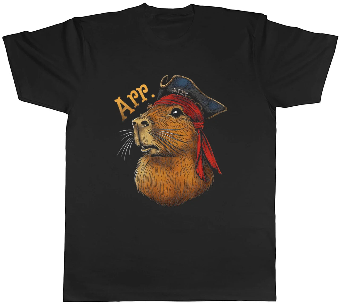 Pirate Capybara Mens T-Shirt Arr Funny Pet Animal Tee Gift Unisex T-shirt, Sweatshirt, Hoodie, Long Sleeve Tee - T-Shirt, Sweatshirt, Hoodie