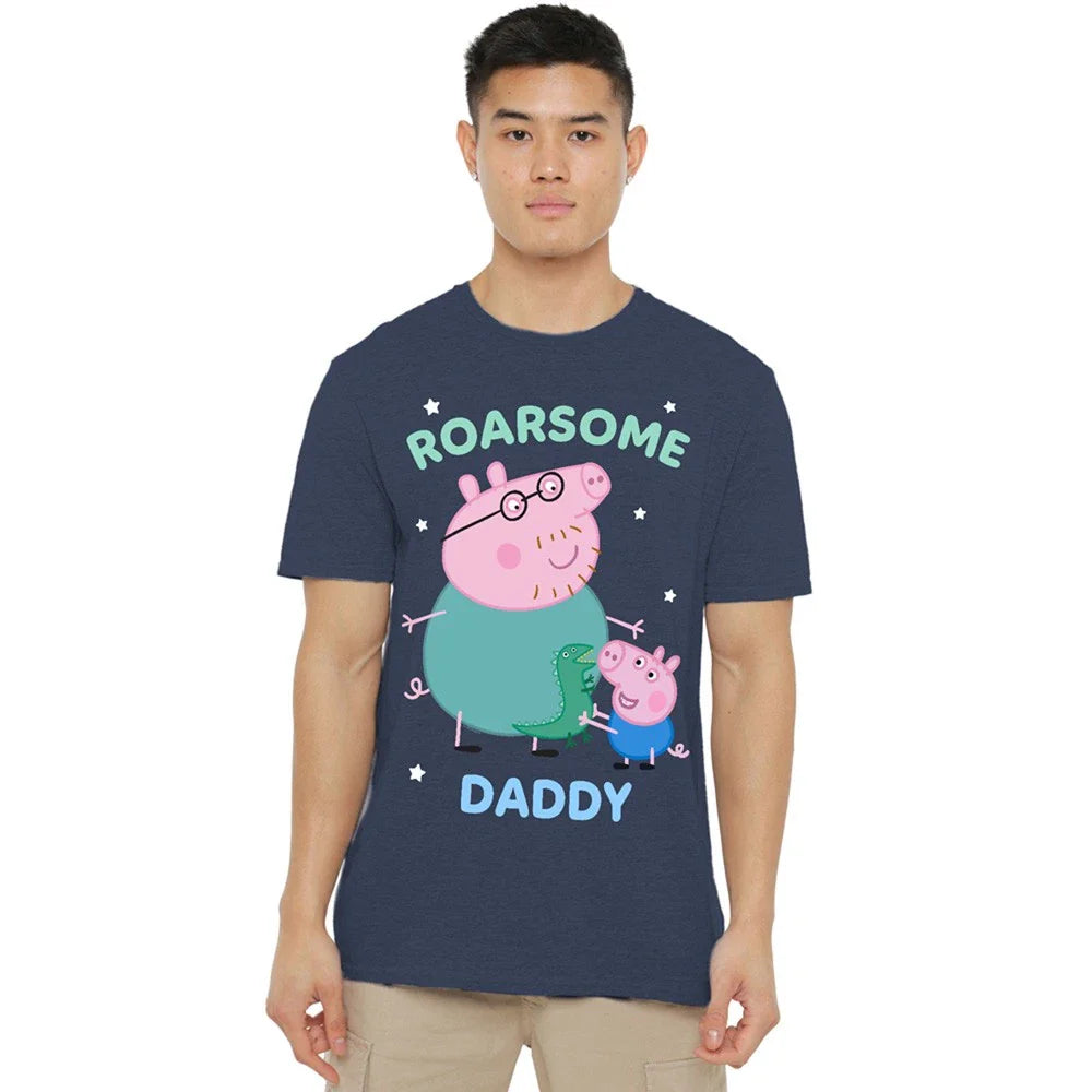 Peppa Pig Roarsome Daddy Pig T-Shirt S-3XL, Heather Navy Unisex T-shirt, Sweatshirt, Hoodie, Long Sleeve Tee - T-Shirt, Sweatshirt, Hoodie