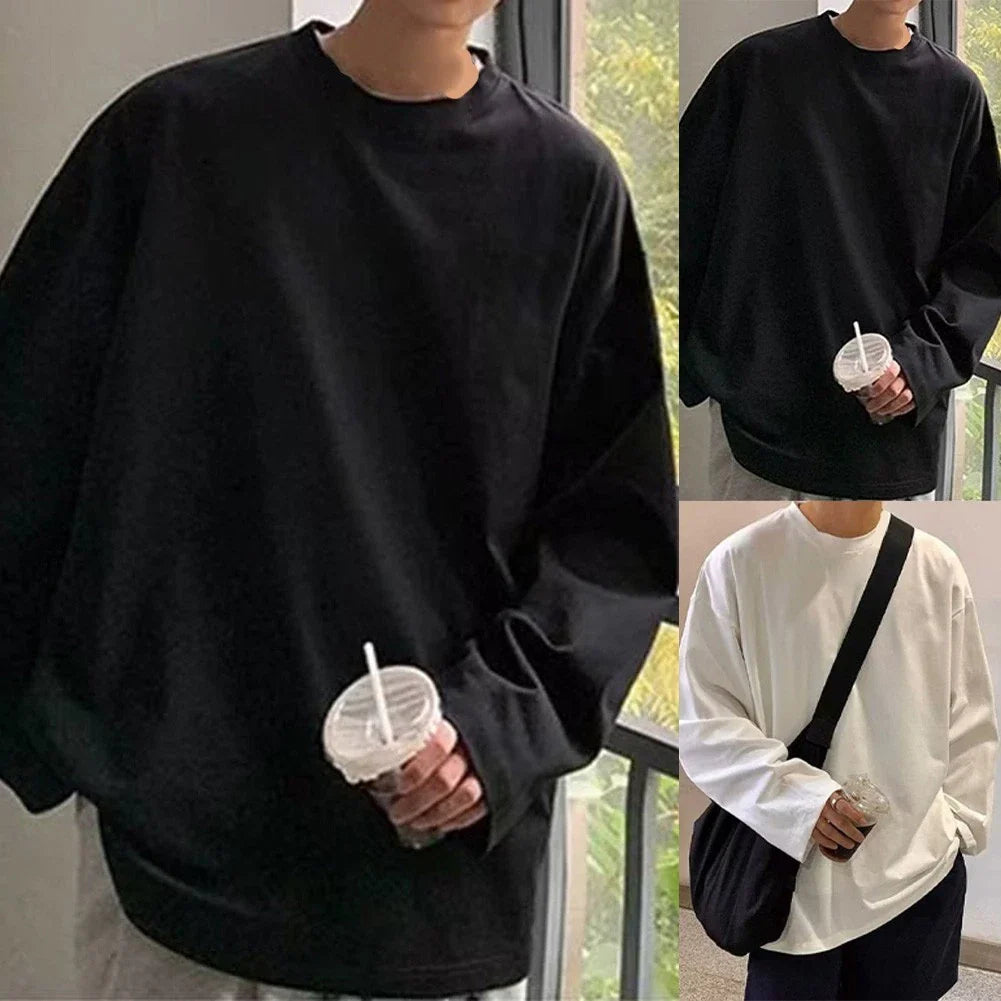 For Daily Wear Men's Pullover T-Shirt Sweatshirt 70% Polyester + 30% Elastane Unisex T-shirt, Sweatshirt, Hoodie, Long Sleeve Tee - T-Shirt, Sweatshirt, Hoodie