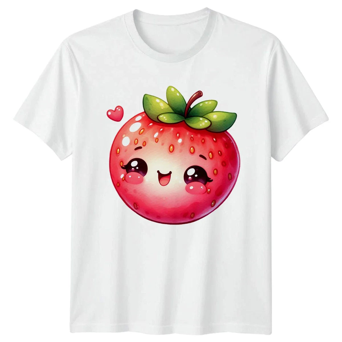 Sweet Kawaii Strawberry Happy Face T-Shirt Cute Fruit Food Lover Birthday Gift Unisex T-shirt, Sweatshirt, Hoodie, Long Sleeve Tee - T-Shirt, Sweatshirt, Hoodie