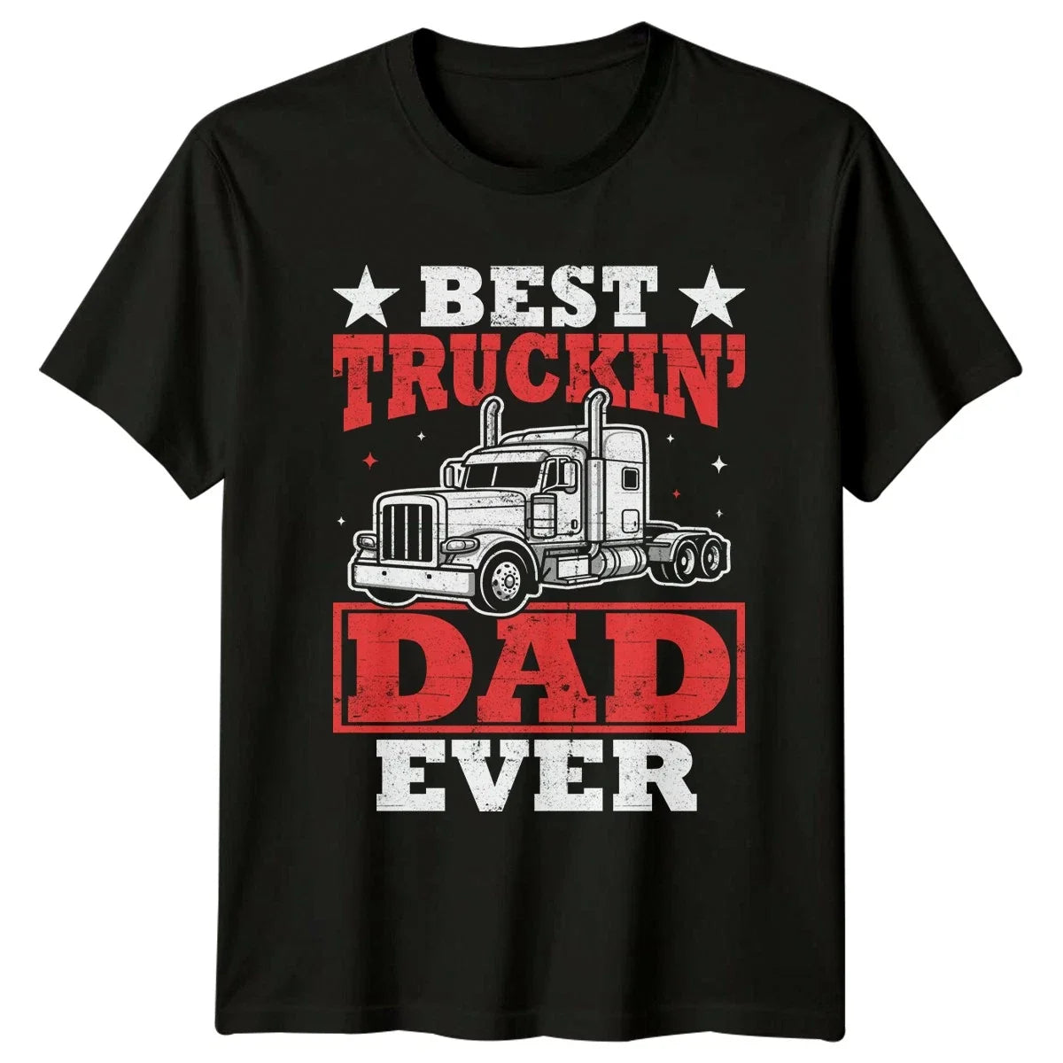 Best Truckin Dad Ever Mens T-Shirt Semi Truck Driver Trucking Fathers Day Gift Unisex T-shirt, Sweatshirt, Hoodie, Long Sleeve Tee - T-Shirt, Sweatshirt, Hoodie