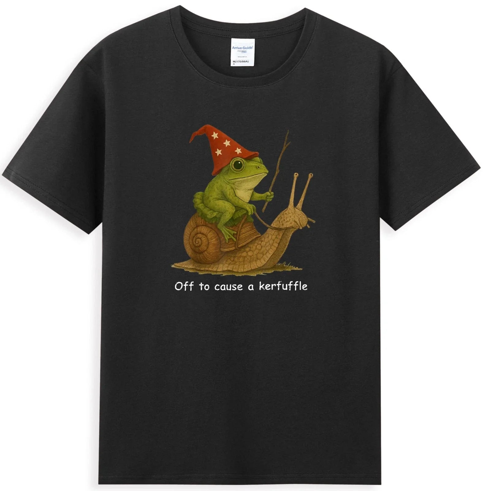 Whimsical Frog Wizard Off to Cause A Kerfuffle T-Shirt Unisex T-shirt, Sweatshirt, Hoodie, Long Sleeve Tee - T-Shirt, Sweatshirt, Hoodie