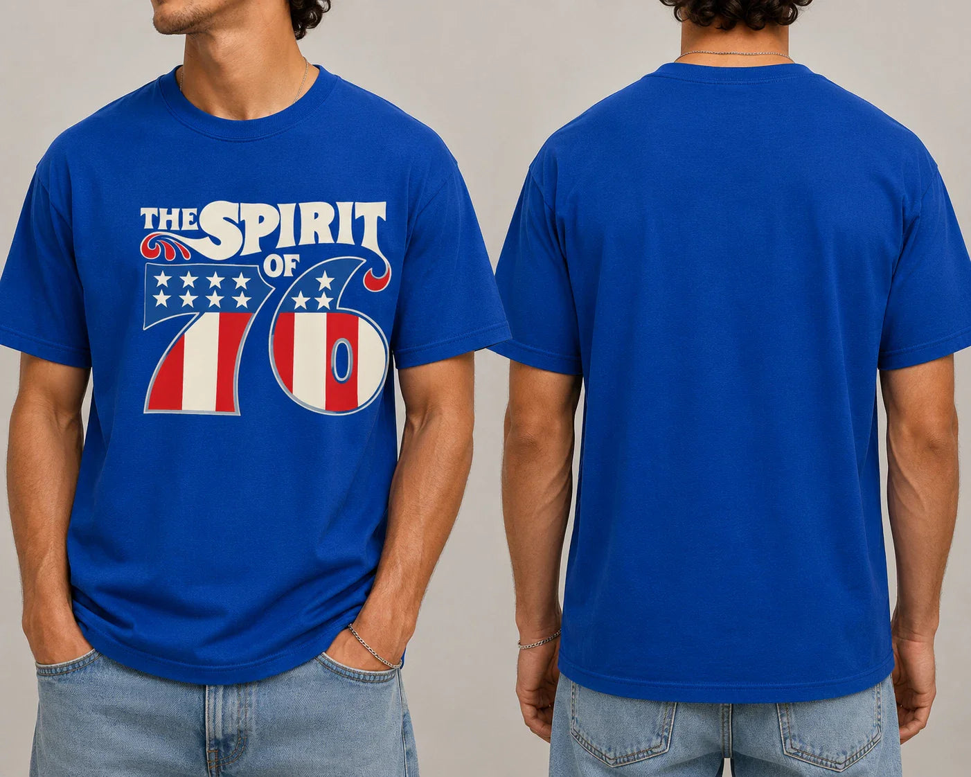 Spirit of 76 T-Shirt | Vintage American Flag Retro Patriotic Graphic Tee Unisex T-shirt, Sweatshirt, Hoodie, Long Sleeve Tee - T-Shirt, Sweatshirt, Hoodie