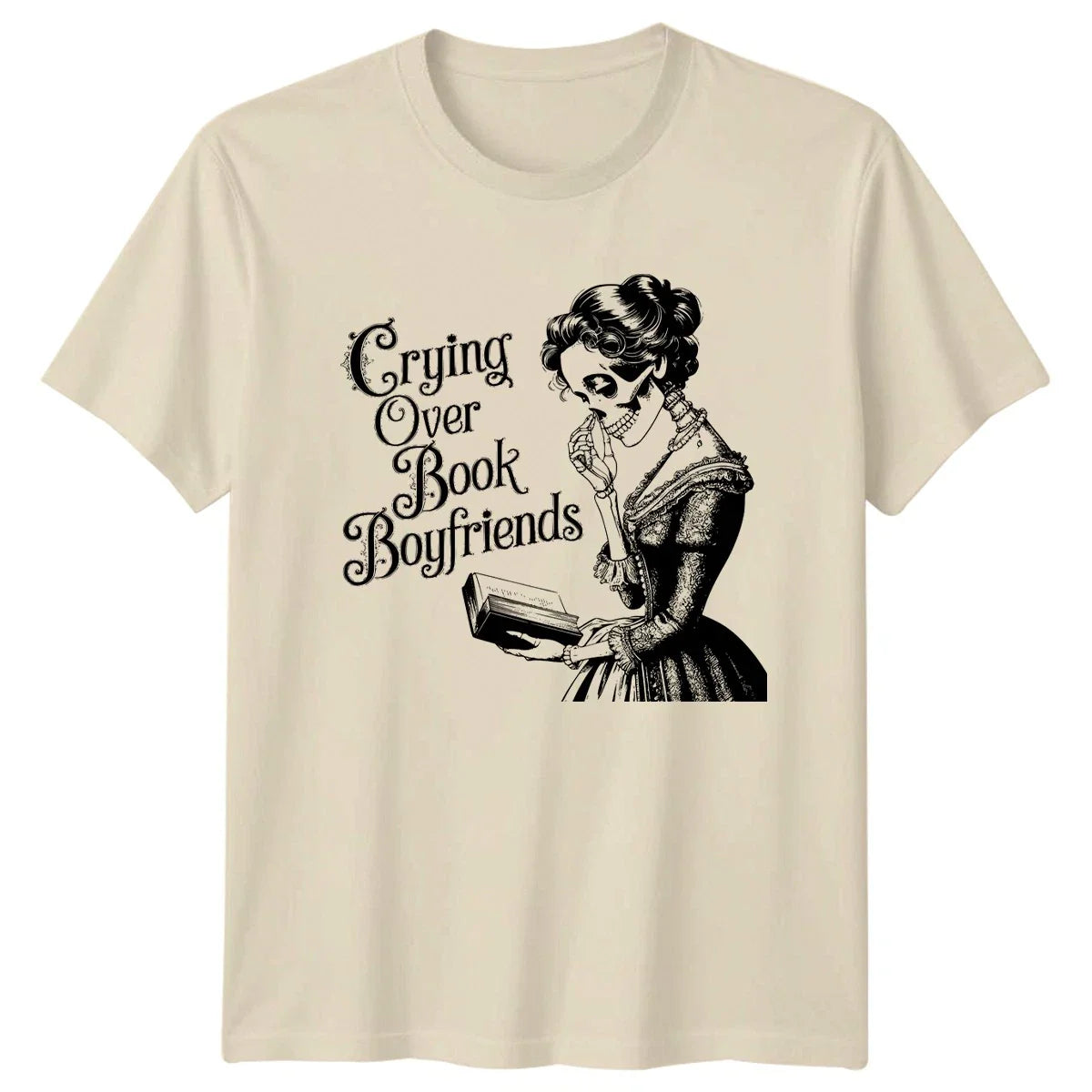Crying Over Book Boyfriends Womens T-Shirt Gothic Reading Romance Novel Unisex T-shirt, Sweatshirt, Hoodie, Long Sleeve Tee - T-Shirt, Sweatshirt, Hoodie
