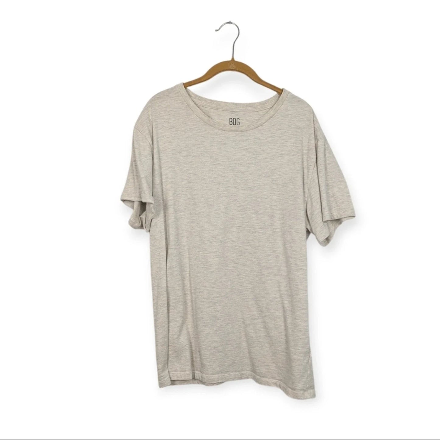 BDG Crewneck Tee S Heather Oatmeal Cotton Blend Basic Soft Casual Minimalist Unisex T-shirt, Sweatshirt, Hoodie, Long Sleeve Tee - T-Shirt, Sweatshirt, Hoodie