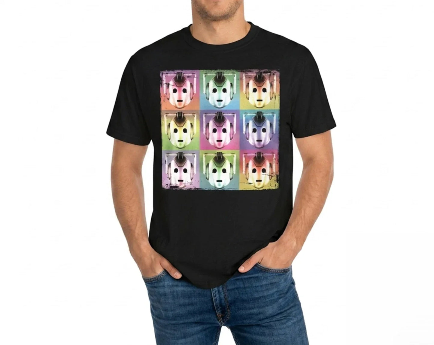 Doctor Who Pop Art Cybermen Cybernetic Face Sci Fi Fan Official Men's T-Shirt Unisex T-shirt, Sweatshirt, Hoodie, Long Sleeve Tee - T-Shirt, Sweatshirt, Hoodie