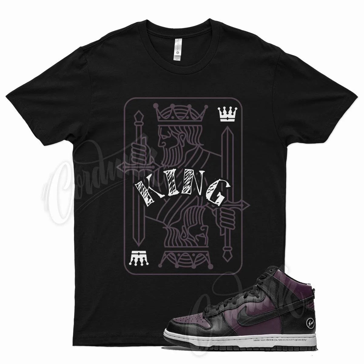 Black KING T Shirt for Fragment x N Dunk High Beijing Wine Purple Unisex T-shirt, Sweatshirt, Hoodie, Long Sleeve Tee - T-Shirt, Sweatshirt, Hoodie