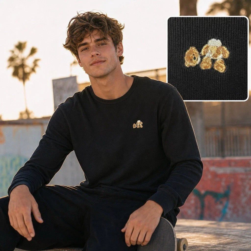 Restricted to All Waffle Knit Thermal Shirt Sz L Headless Teddy Bear Embroidered Unisex T-shirt, Sweatshirt, Hoodie, Long Sleeve Tee - T-Shirt, Sweatshirt, Hoodie