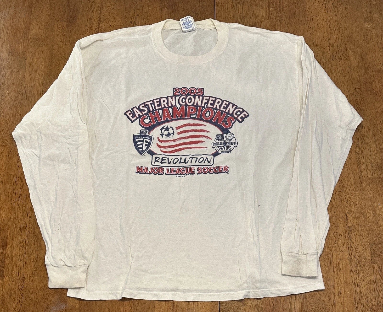 New England Revolution Vintage 2005 Long Sleeve T Shirt XL Soccer Unisex T-shirt, Sweatshirt, Hoodie, Long Sleeve Tee - T-Shirt, Sweatshirt, Hoodie