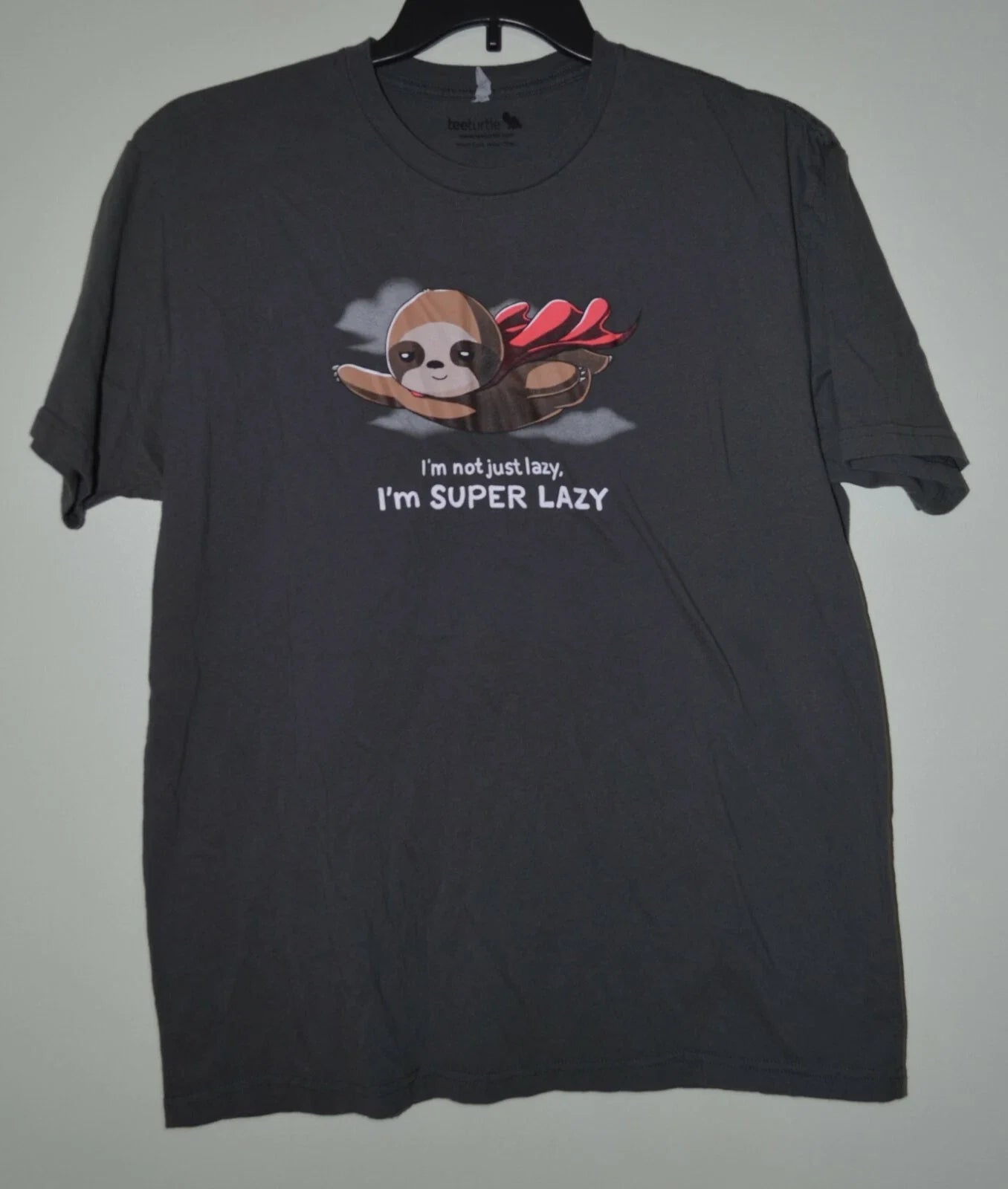 Mens Gray Im Not Just Lazy Im Super Lazy Flying Sloth Short Sleeve T-Shirt XL Unisex T-shirt, Sweatshirt, Hoodie, Long Sleeve Tee - T-Shirt, Sweatshirt, Hoodie