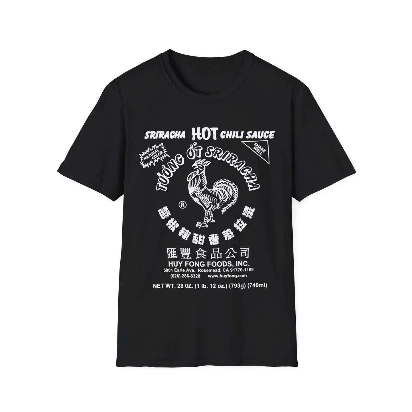 Spicy Rooster Sriracha Hot Sauce Label Front and Back Unisex T-shirt, Sweatshirt, Hoodie, Long Sleeve Tee - T-Shirt, Sweatshirt, Hoodie