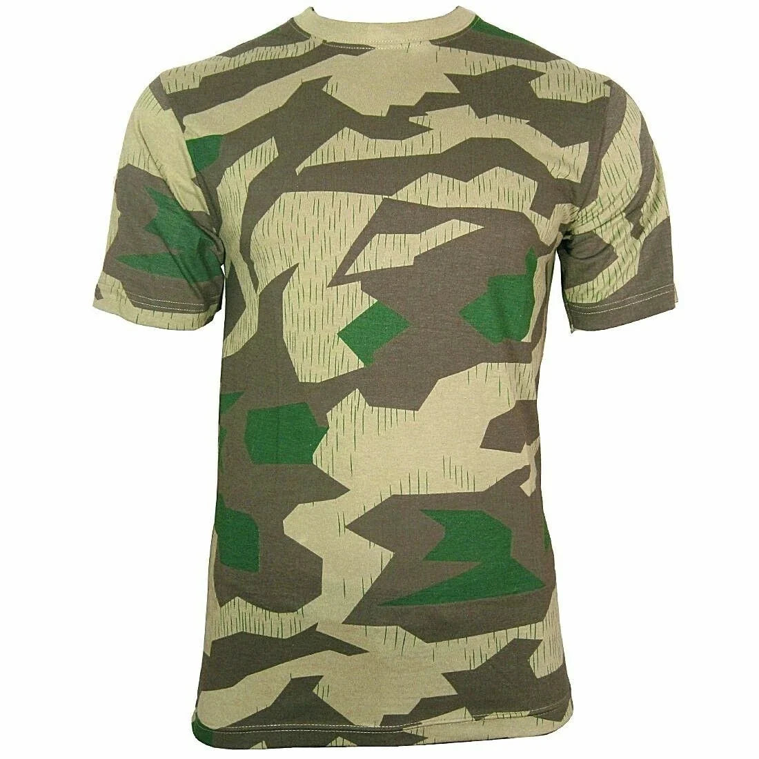 German Splinter Camouflage T-Shirt WWII Camo Pattern Combat Army Tee 100% Cotton Unisex T-shirt, Sweatshirt, Hoodie, Long Sleeve Tee - T-Shirt, Sweatshirt, Hoodie