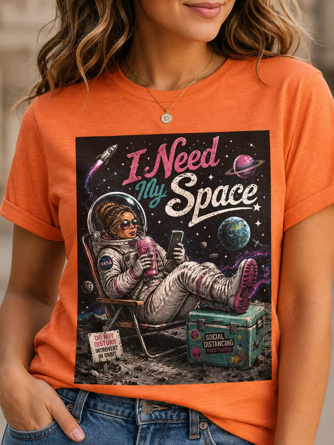 I Need My Space Astronaut Graphic Tee Funny Introvert Space Shirt Medium Unisex T-shirt, Sweatshirt, Hoodie, Long Sleeve Tee - T-Shirt, Sweatshirt, Hoodie