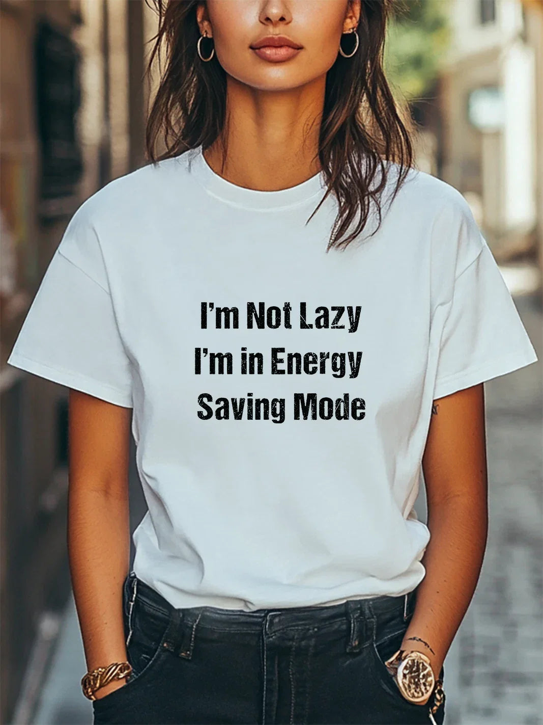 I'm Not Lazy I'm in Energy Saving Mode Unisex Women Men T-Shirt Trendy Casual Unisex T-shirt, Sweatshirt, Hoodie, Long Sleeve Tee - T-Shirt, Sweatshirt, Hoodie