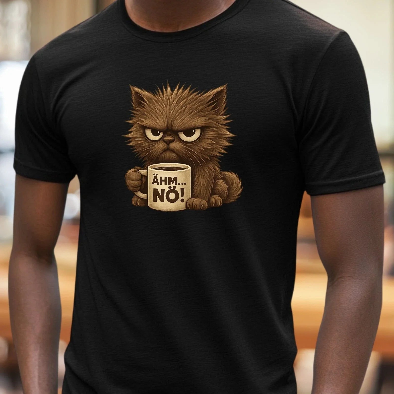 Mens Grim Cat Print Cotton T-Shirt Size XS to 5XL Unisex T-shirt, Sweatshirt, Hoodie, Long Sleeve Tee - T-Shirt, Sweatshirt, Hoodie