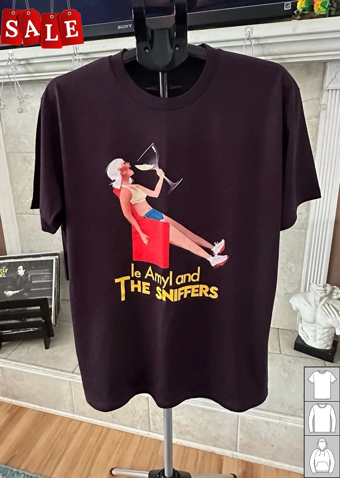 AMYL AND THE SNIFFERS Punk Flawless Rock Shirt Drinking Wine  S-5XL Shirt SS579 Unisex T-shirt, Sweatshirt, Hoodie, Long Sleeve Tee - T-Shirt, Sweatshirt, Hoodie