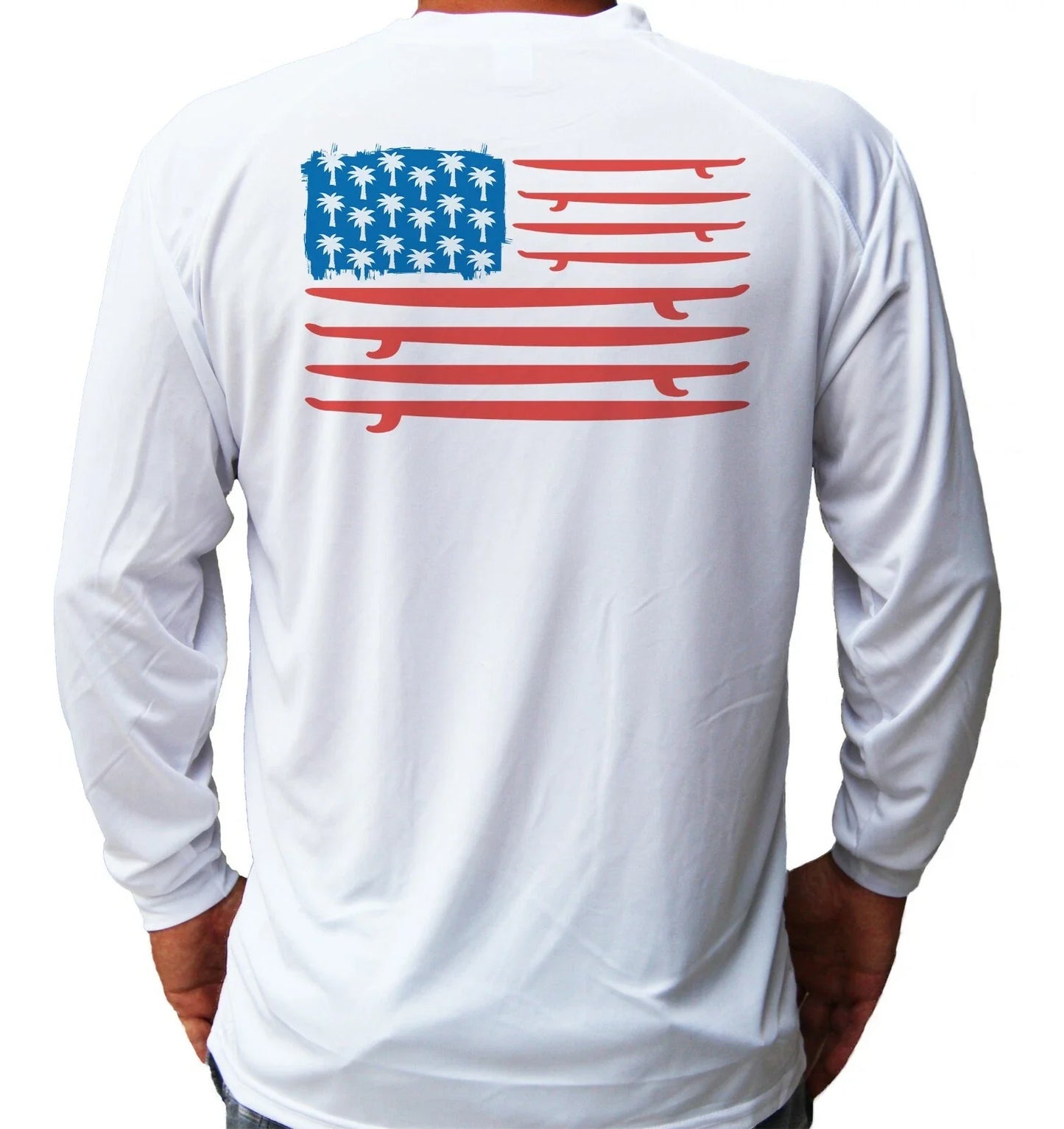Surfing Surfer Flag Ocean Beach Long Sleeve UPF 50 T-Shirt UV Protection Unisex T-shirt, Sweatshirt, Hoodie, Long Sleeve Tee - T-Shirt, Sweatshirt, Hoodie
