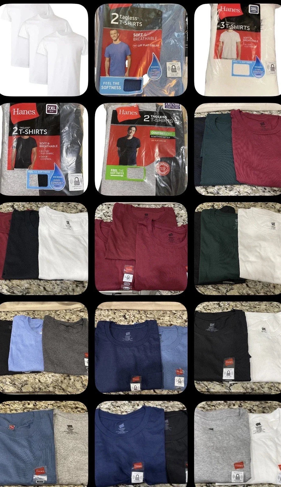 Hanes Men's T-shirt 2 Or 3 pack In various colors available, new Unisex T-shirt, Sweatshirt, Hoodie, Long Sleeve Tee - T-Shirt, Sweatshirt, Hoodie