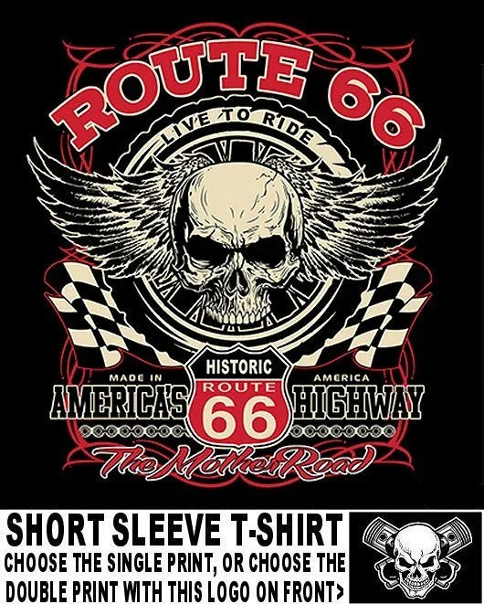 Live To Ride Route 66 Motorcycle Biker Bike Rider Biker Girl Skull T-shirt AB38 Unisex T-shirt, Sweatshirt, Hoodie, Long Sleeve Tee - T-Shirt, Sweatshirt, Hoodie