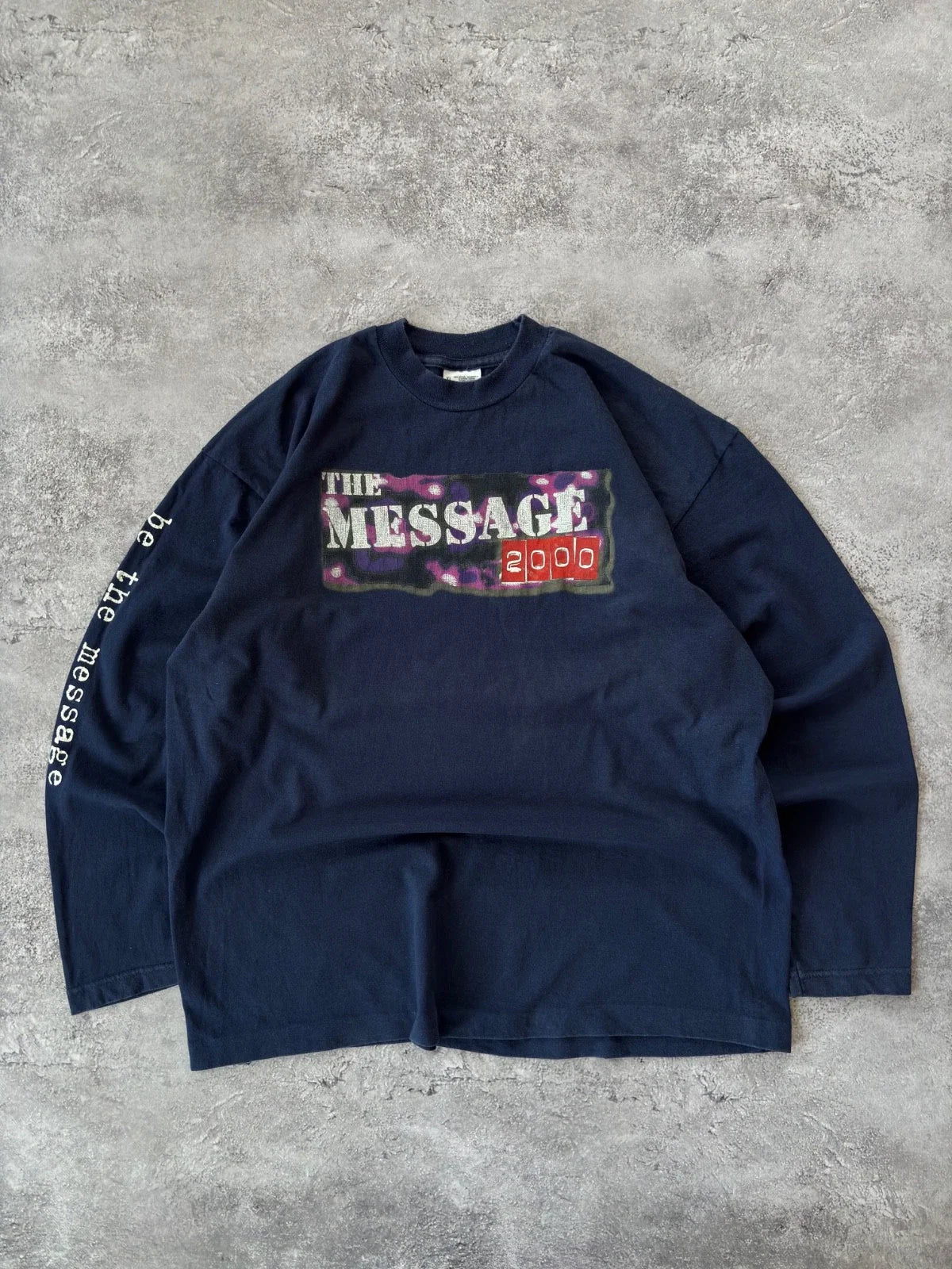 Vintage The Message 2000 Long Sleeve Shirt XL Y2K Grunge Faded Streetwear Unisex T-shirt, Sweatshirt, Hoodie, Long Sleeve Tee - T-Shirt, Sweatshirt, Hoodie