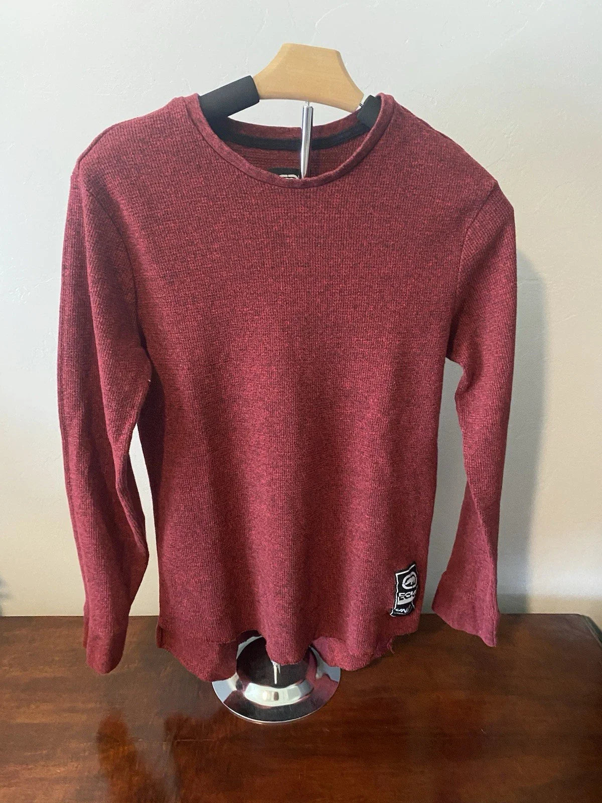 Ecko Unltd True Red Marled Waffle Knit Long Sleeve Thermal Shirt sz S Y2K Unisex T-shirt, Sweatshirt, Hoodie, Long Sleeve Tee - T-Shirt, Sweatshirt, Hoodie
