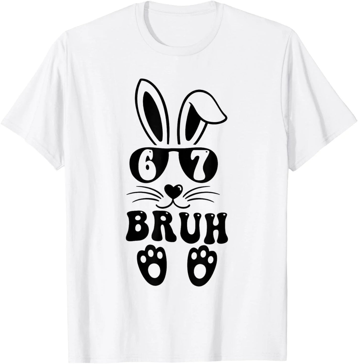 Bruh Six Seven Meme Rabbit Bunny Sunglasses Unisex T-Shirt Unisex T-shirt, Sweatshirt, Hoodie, Long Sleeve Tee - T-Shirt, Sweatshirt, Hoodie