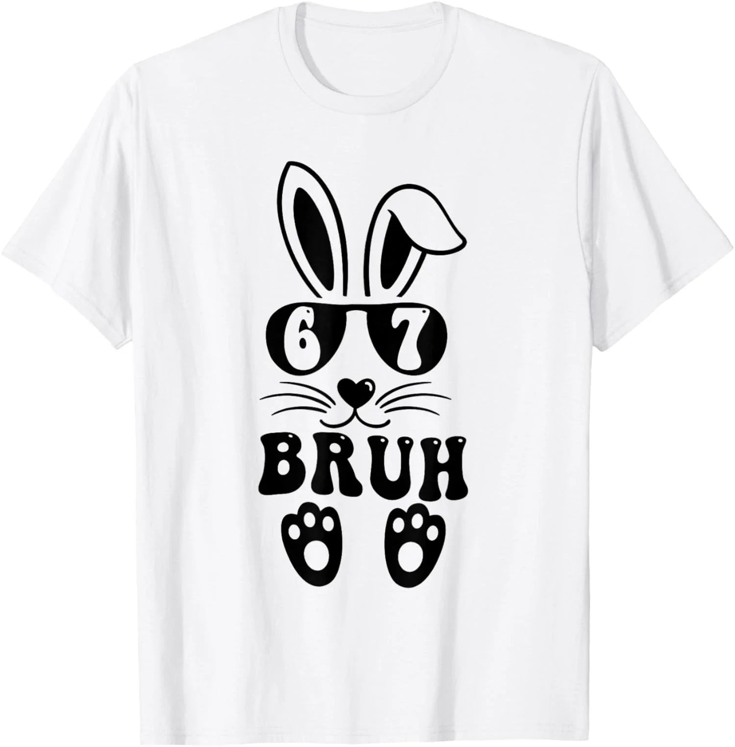 Bruh Six Seven Meme Rabbit Bunny Sunglasses Unisex T-Shirt Unisex T-shirt, Sweatshirt, Hoodie, Long Sleeve Tee - T-Shirt, Sweatshirt, Hoodie