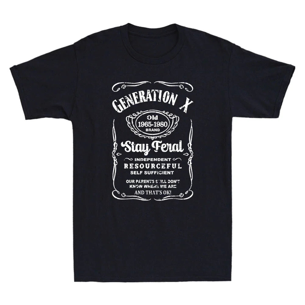 Generation X Stay Feral Resourceful Self Sufficient Funny Quote Men's T-Shirt Unisex T-shirt, Sweatshirt, Hoodie, Long Sleeve Tee - T-Shirt, Sweatshirt, Hoodie