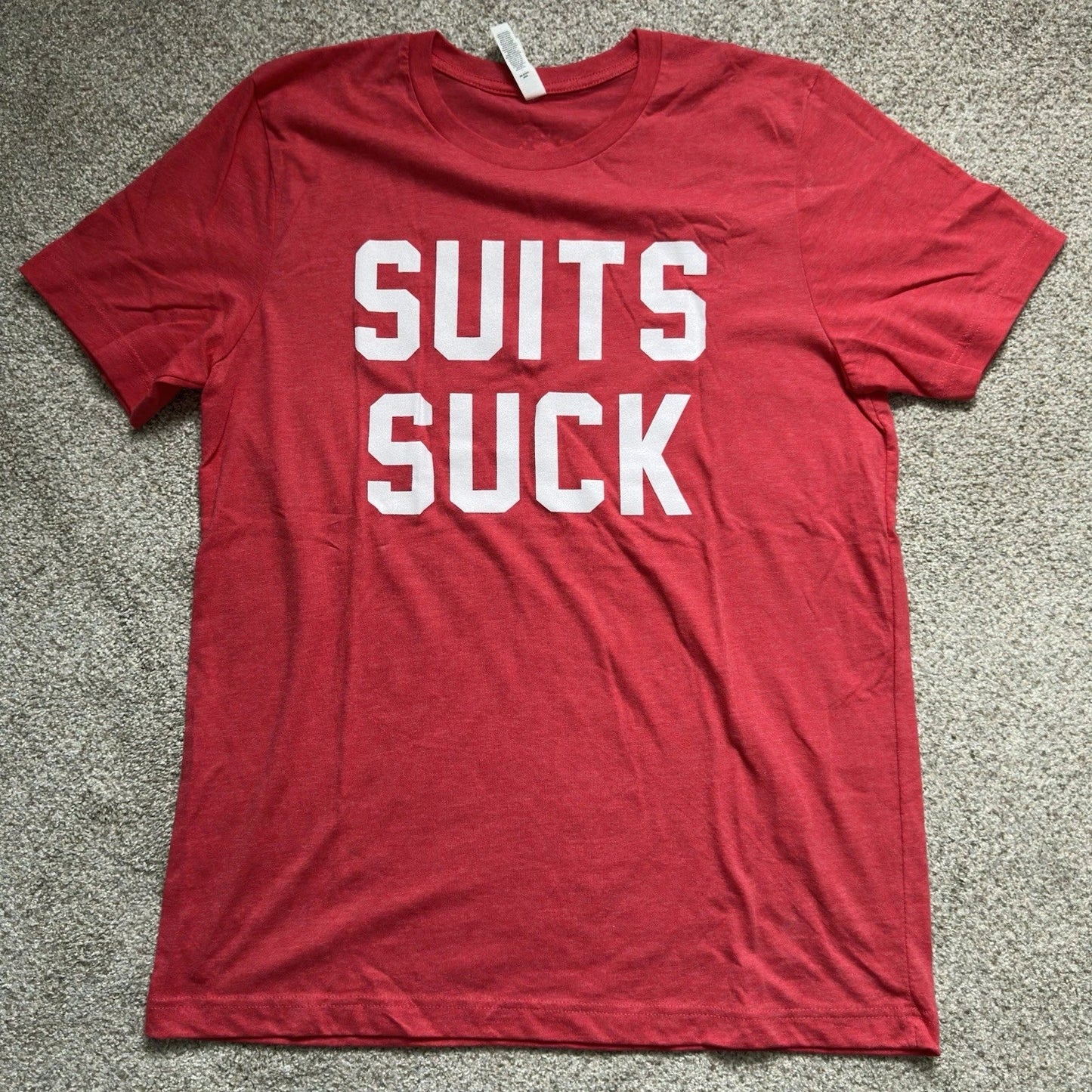 Barstool Sports Radio Podcast T Shirt Mens Large Suits Suck Tee Unisex T-shirt, Sweatshirt, Hoodie, Long Sleeve Tee - T-Shirt, Sweatshirt, Hoodie