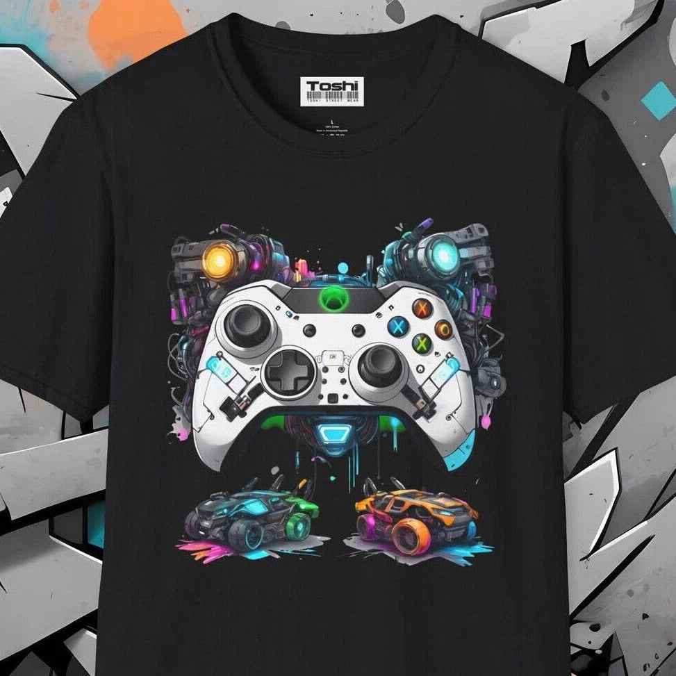 Futuristic Gamer Tee Unisex Adult T-Shirt Graffiti-Style Gaming Controller  ogx Unisex T-shirt, Sweatshirt, Hoodie, Long Sleeve Tee - T-Shirt, Sweatshirt, Hoodie