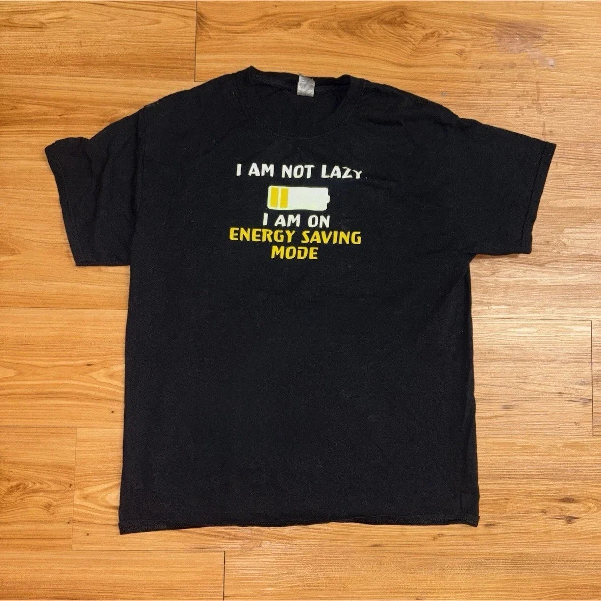 Gildan Ultra Cotton Men's L Black Graphic T-Shirt 'I Am Not Lazy I Am On Energy Unisex T-shirt, Sweatshirt, Hoodie, Long Sleeve Tee - T-Shirt, Sweatshirt, Hoodie