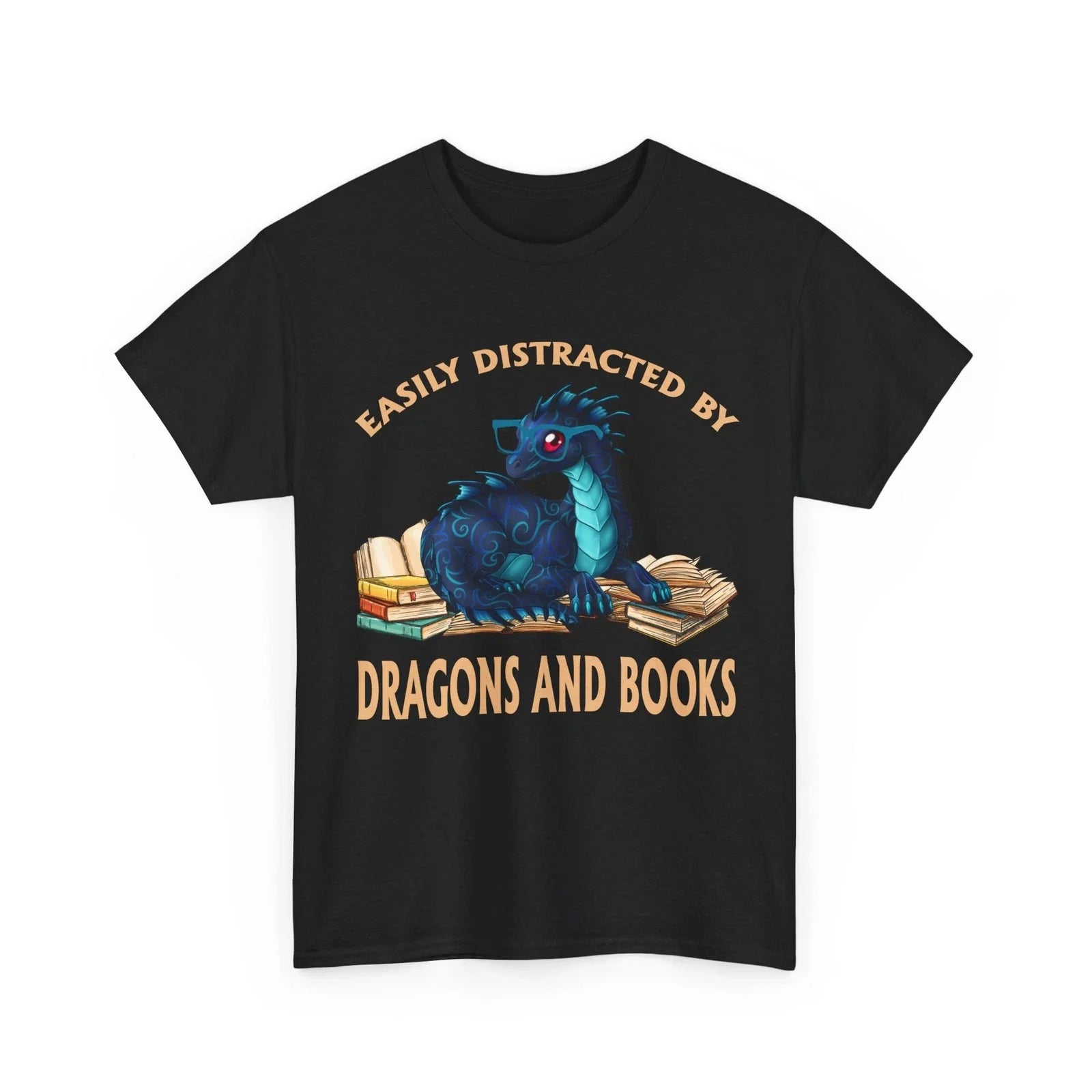 Easily Distracted By Dragons and Books Dragons Lovers Reader Women Men T-Shirt Unisex T-shirt, Sweatshirt, Hoodie, Long Sleeve Tee - T-Shirt, Sweatshirt, Hoodie