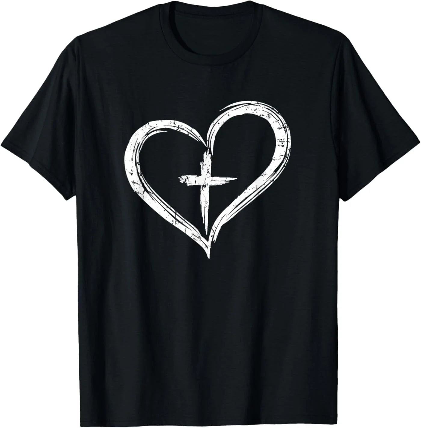 Stylish Cross in Heart Christian T-Shirt T-Shirt Unisex T-shirt, Sweatshirt, Hoodie, Long Sleeve Tee - T-Shirt, Sweatshirt, Hoodie