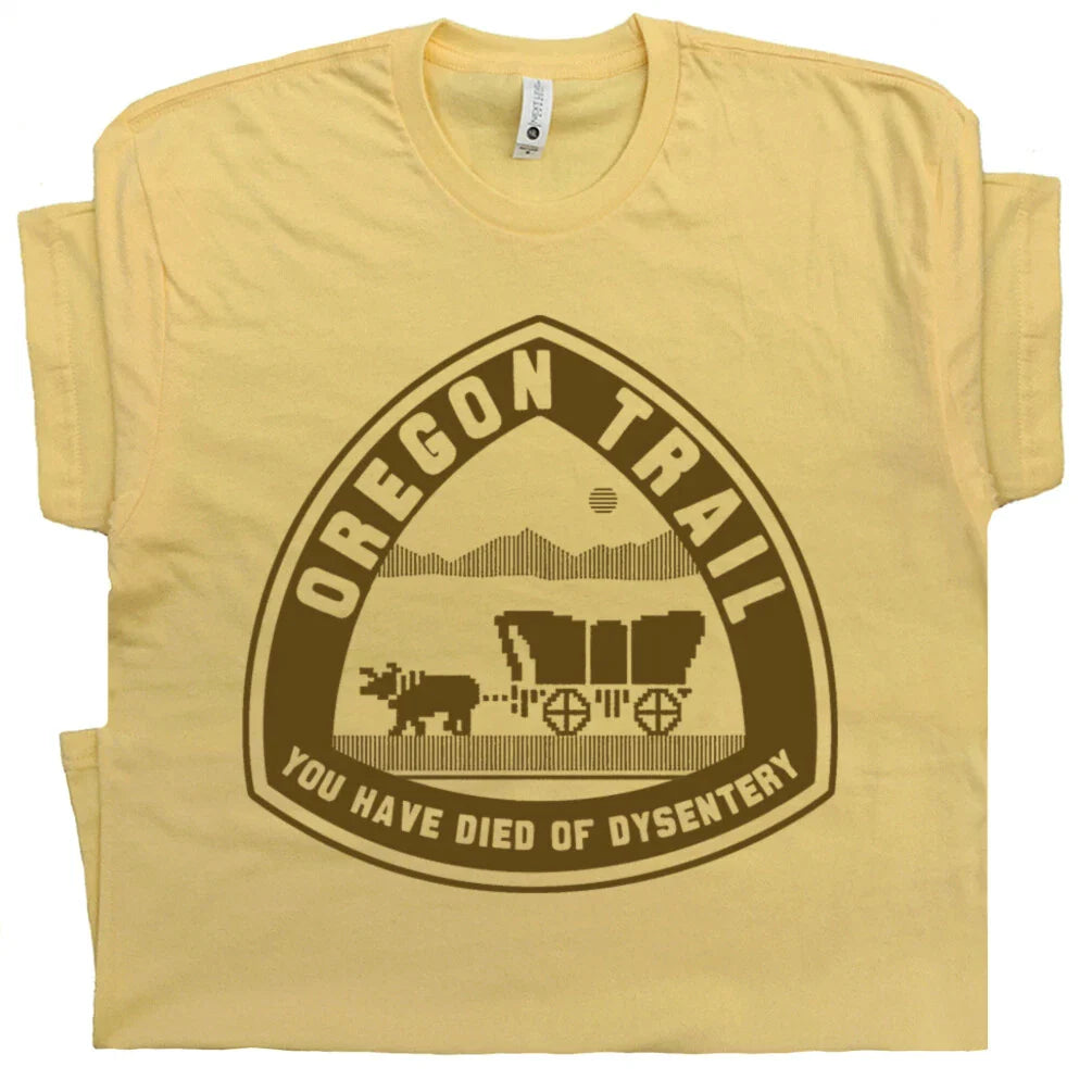 Oregon Trail T Shirt You Have Died of Dysentery Tee Retro Computer Vintage Gamer Unisex T-shirt, Sweatshirt, Hoodie, Long Sleeve Tee - T-Shirt, Sweatshirt, Hoodie