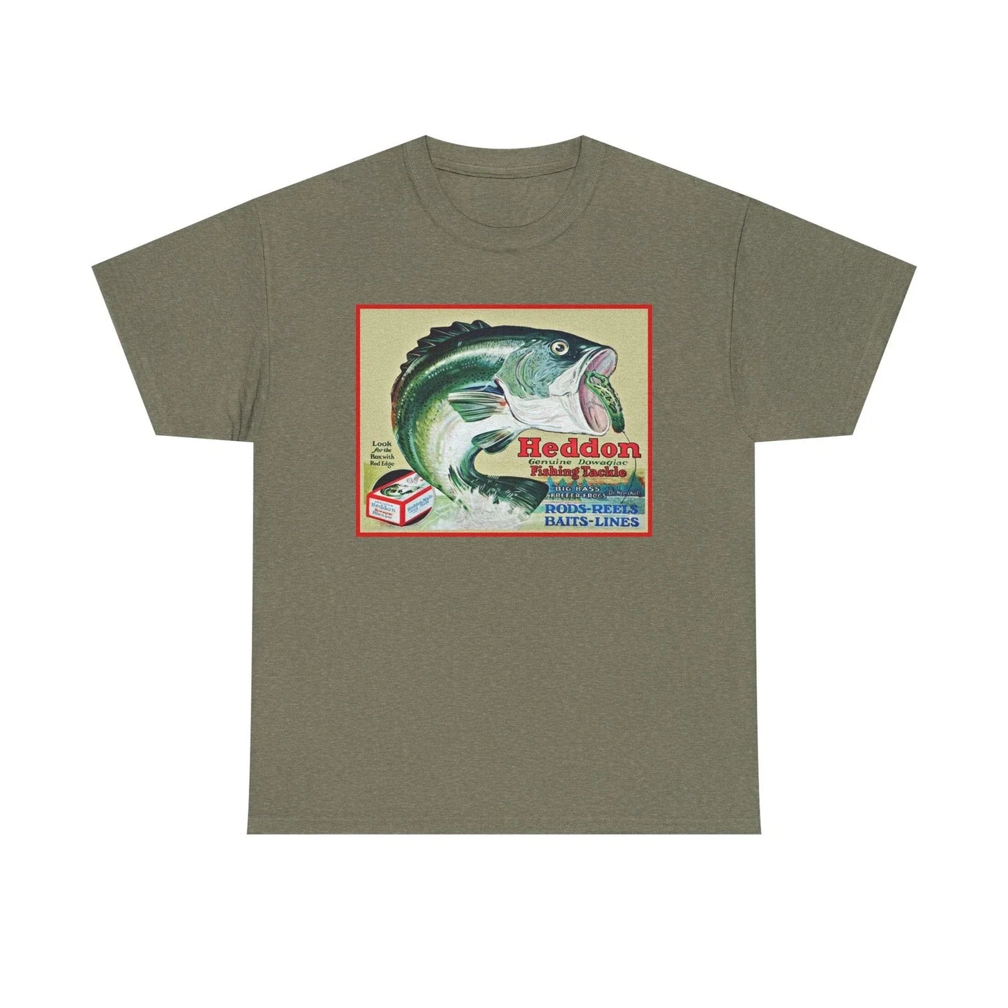 Vintage Heddon Fishing Tackle Rod Reels Big Bass Frog Lure Retro Graphic T-Shirt Unisex T-shirt, Sweatshirt, Hoodie, Long Sleeve Tee - T-Shirt, Sweatshirt, Hoodie
