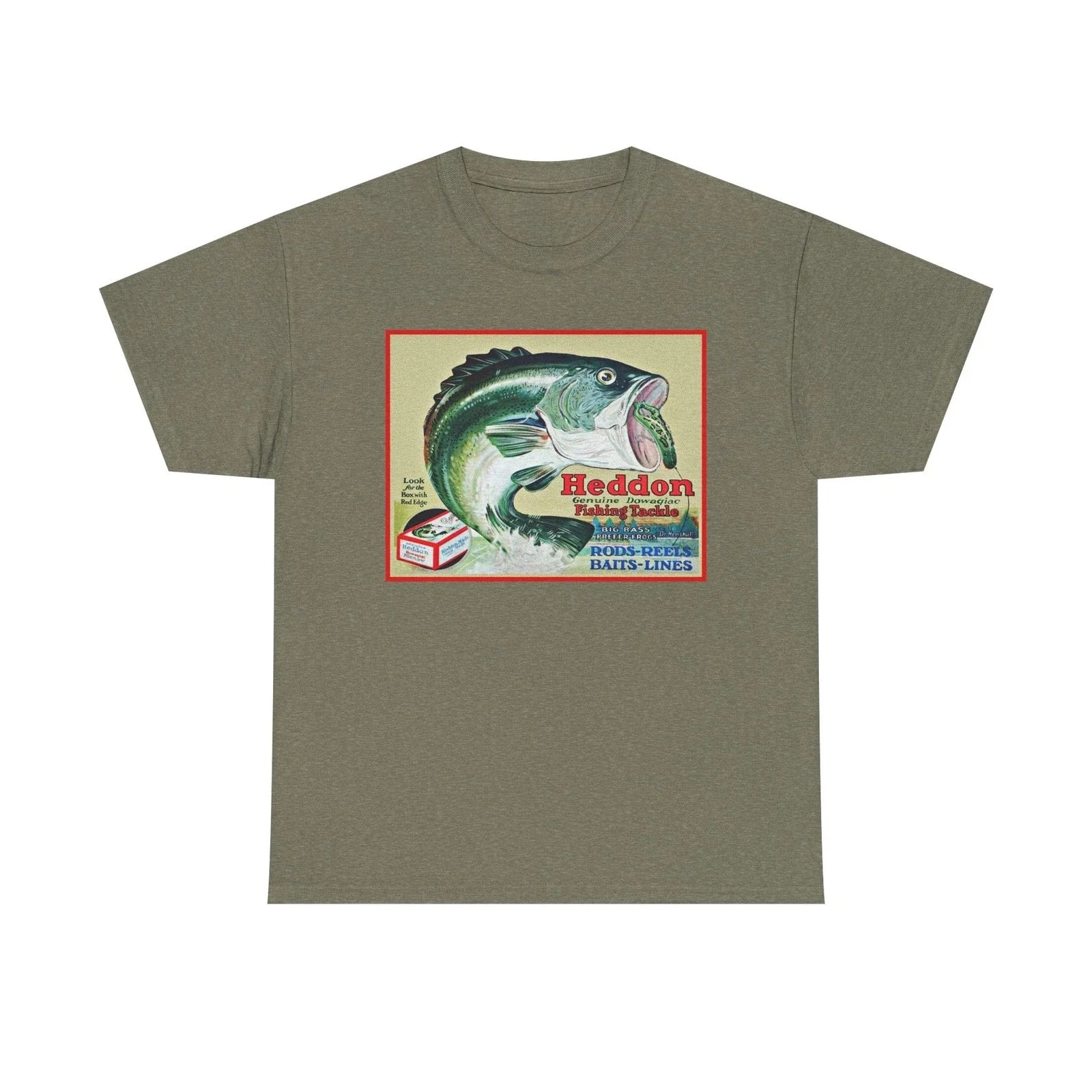 Vintage Heddon Fishing Tackle Rod Reels Big Bass Frog Lure Retro Graphic T-Shirt Unisex T-shirt, Sweatshirt, Hoodie, Long Sleeve Tee - T-Shirt, Sweatshirt, Hoodie