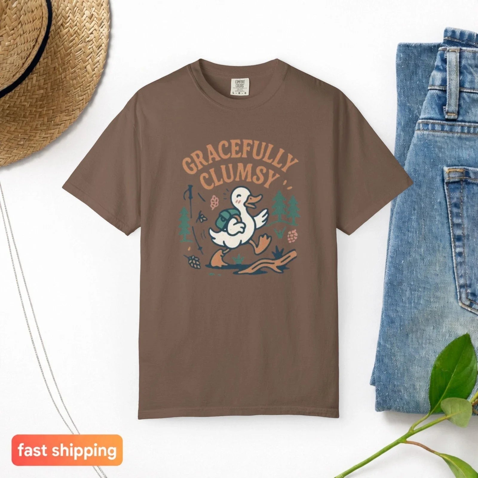 Gracefully Clumsy Duck Unisex Comfort Colors T-shirt Unisex T-shirt, Sweatshirt, Hoodie, Long Sleeve Tee - T-Shirt, Sweatshirt, Hoodie