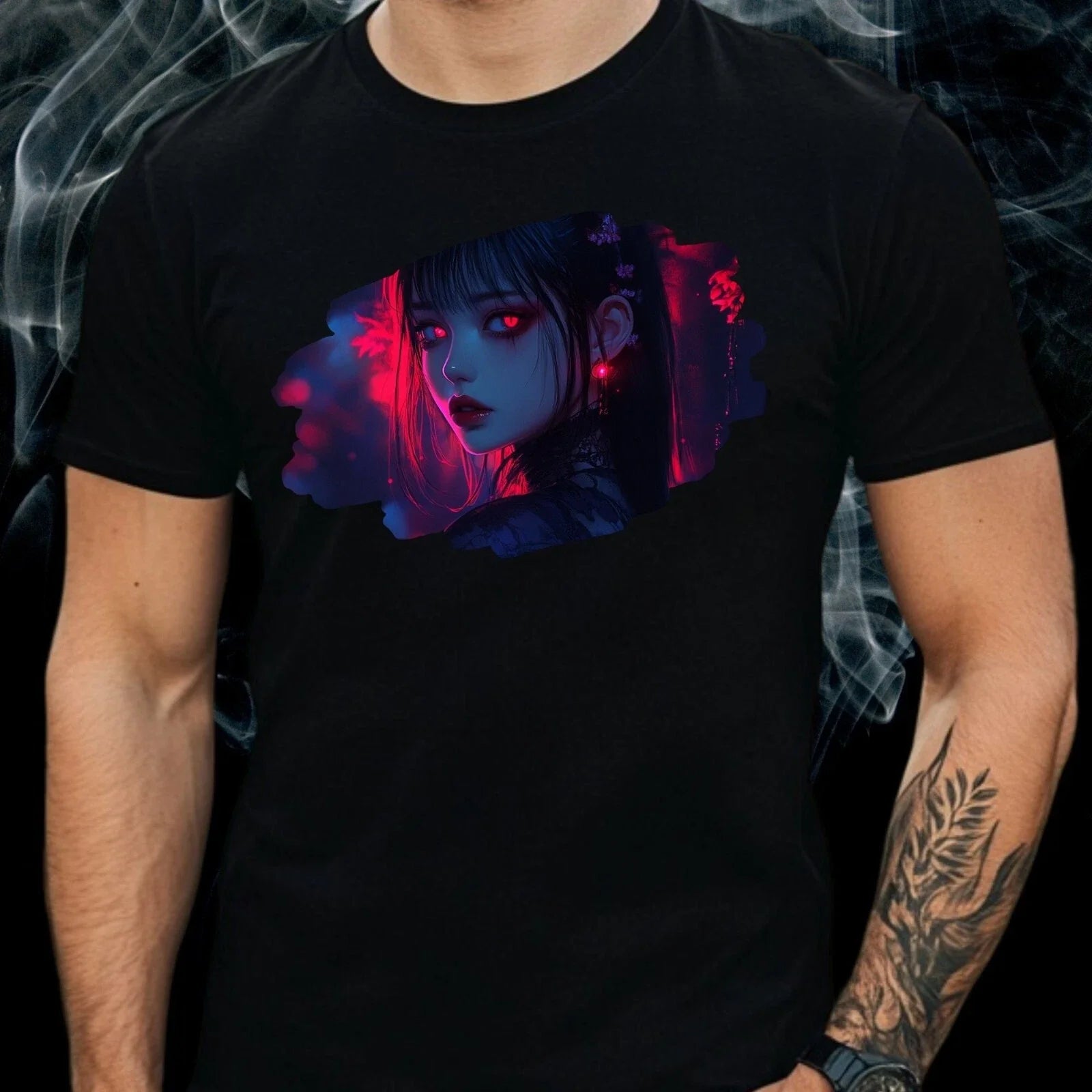 Mens Horror Anime Girl Theme Cotton T-Shirt Size XS to 5XL Unisex T-shirt, Sweatshirt, Hoodie, Long Sleeve Tee - T-Shirt, Sweatshirt, Hoodie